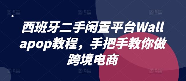 西班牙二手闲置平台Wallapop教程，手把手教你做跨境电商-柯南聊项目