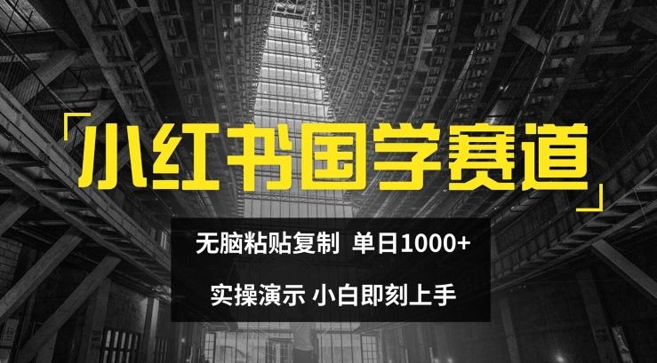 小红书国学赛道，无脑粘贴复制，单日1K，实操演示，小白即刻上手【揭秘】-柯南聊项目