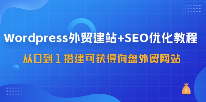WordPress外贸建站+SEO优化教程,从0到1搭建可获得询盘外贸网站(57节课)-柯南聊项目