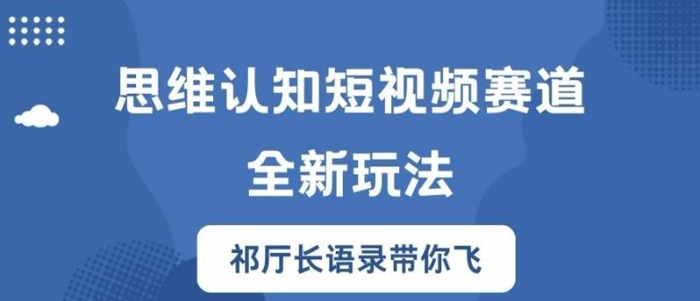 思维认知短视频赛道新玩法，胜天半子祁厅长语录带你飞【揭秘】-柯南聊项目
