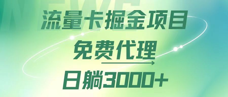 （12321期）流量卡掘金代理，日躺赚3000+，变现暴力，多种推广途径-柯南聊项目