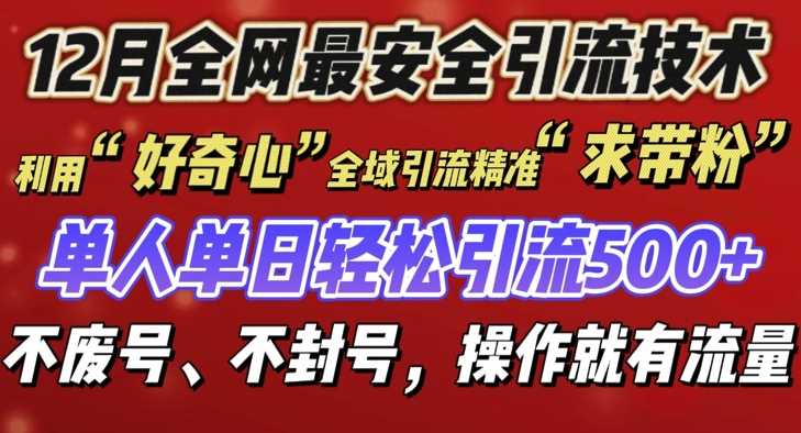 12 月份全网最安全引流创业粉技术来袭，不封号不废号，有操作就有流量【揭秘】-柯南聊项目