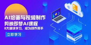 AI绘画与视频制作，剪映即梦AI课程，8大模块学习，成为创作高手-柯南聊项目