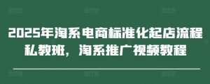 2025年淘系电商标准化起店流程私教班，淘系推广视频教程-柯南聊项目