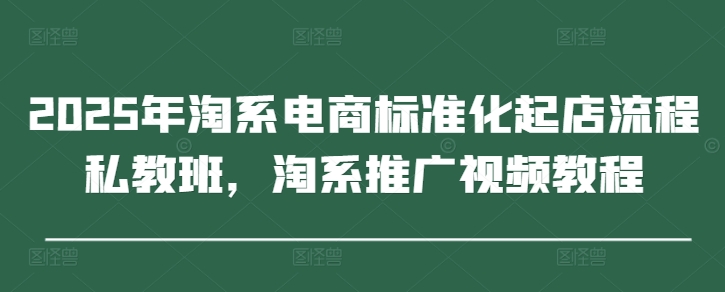 2025年淘系电商标准化起店流程私教班，淘系推广视频教程-柯南聊项目