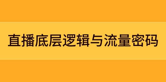 直播底层逻辑与流量密码：定位模型+案例拆解，急速流承接与数据优化全攻略-柯南聊项目
