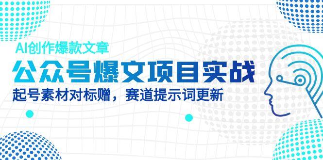 公众号爆文项目实战，AI创作爆款文章，起号素材对标赠(附赛道AI提示词-柯南聊项目
