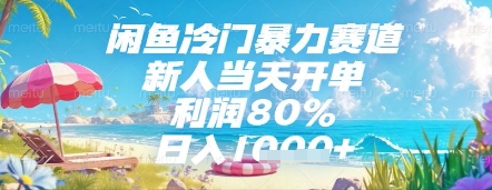 闲鱼冷门暴力赛道，新人当天开单，利润80%，日入几张，长期可做【揭秘】-柯南聊项目