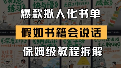 最新爆款拟人化书单玩法，假如书籍会说话，保姆级教程-柯南聊项目