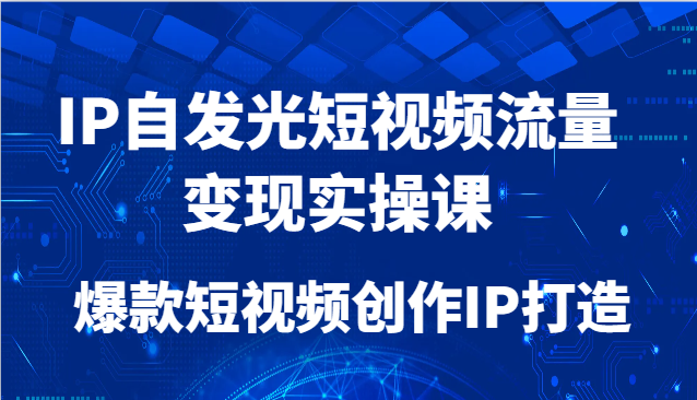 IP自发光短视频流量变现实操课，爆款短视频创作IP打造-柯南聊项目