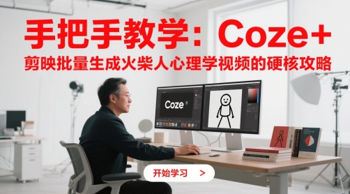 手把手教学：Coze + 剪映批量生成火柴人心理学视频的硬核攻略-柯南聊项目