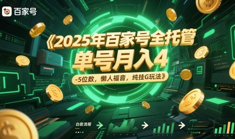 2025年百家号全托管，单号月入4-5位数，懒人福音，纯挂G玩法【揭秘】-柯南聊项目