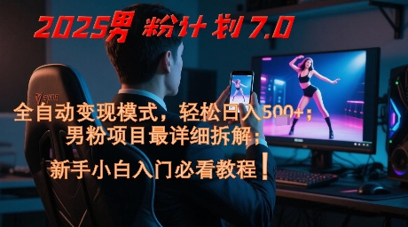 2025男粉计划7.0，全自动变现模式，轻松日入5张+，新手小白必看课程-柯南聊项目