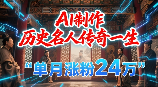 暴力起号！用AI制作历史名人传奇一生，单月涨粉24W，涨粉+变现赛道黑马来了-柯南聊项目