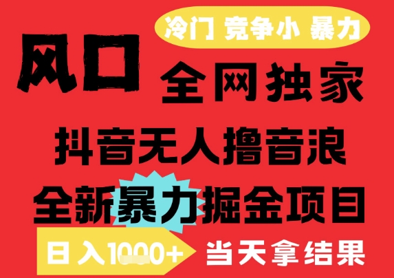 25年6月高爆抖音无人直播最新撸音浪掘金项目，解放双手小白可做，无脑日入1k+，门槛低【揭秘】-柯南聊项目