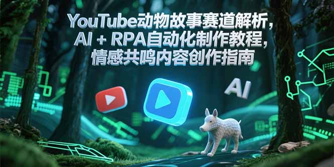 YouTube动物故事赛道解析，AI+RPA自动化制作教程，情感共鸣内容创作指南-柯南聊项目