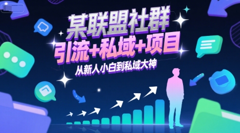 某联盟社群，引流+私域+项目，从新人小白到私域大神-柯南聊项目