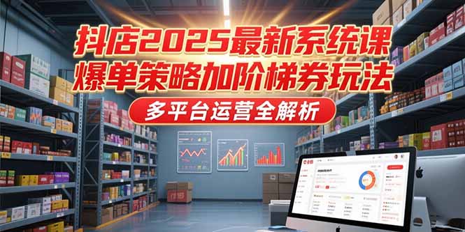 抖店2025最新系统课，爆单策略加阶梯券玩法，多平台运营全解析-柯南聊项目