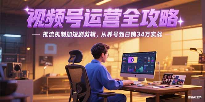 2025视频号运营全攻略，推流机制加短剧剪辑，从养号到日销34万实战-柯南聊项目