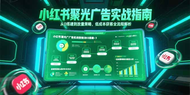 小红书聚光广告实战指南，从0搭建到放量策略，低成本获客全流程解析-柯南聊项目