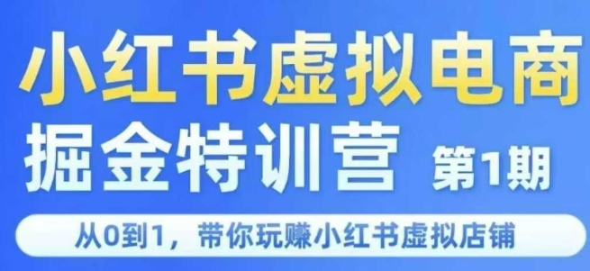 小红书虚拟电商掘金特训营第1期，从0到1，带你玩转小红书虚拟店铺-柯南聊项目