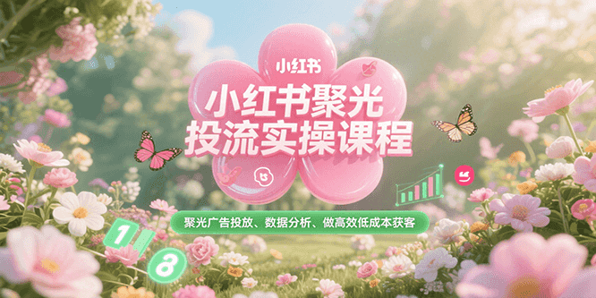小红书聚光投流实操课程，聚光广告投放、数据分析、做高效低成本获客-柯南聊项目