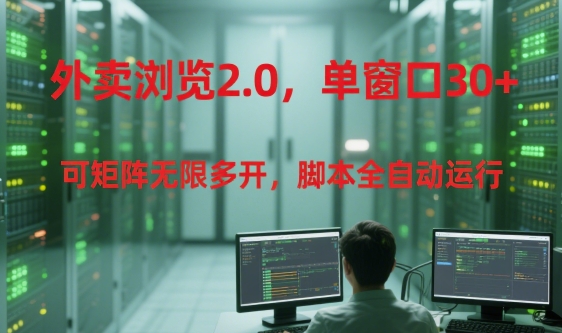 外卖浏览2.0，单窗口30+可矩阵无限多开，脚本全自动运行【揭秘】-柯南聊项目