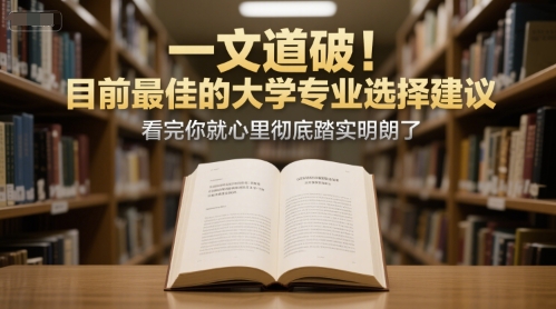 付费文章：一文道破！目前最佳的大学专业选择建议，看完你就心里彻底踏实明朗了-柯南聊项目