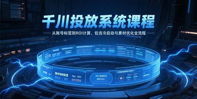 千川投放系统课程，从账号标签到ROI计算，包含冷启动与素材优化全流程-柯南聊项目