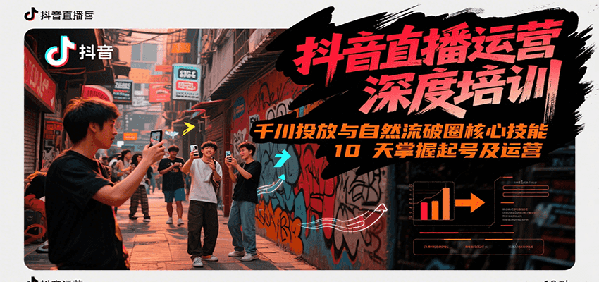 抖音直播运营深度培训，千川投放与自然流核心技能，10天掌握起号及运营(6-7月新课)-柯南聊项目
