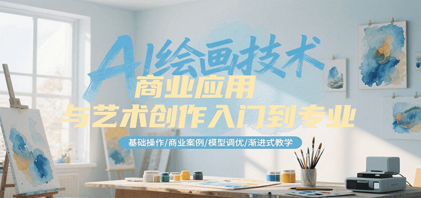 AI绘画技术商业应用与艺术创作入门到专业，基础操作/商业案例/模型调优/渐进式教学-柯南聊项目