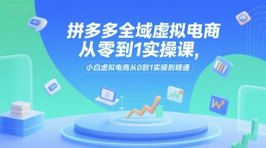 拼多多全域虚拟电商从零到1实操课，小白虚拟电商从0到1实操到精通-柯南聊项目