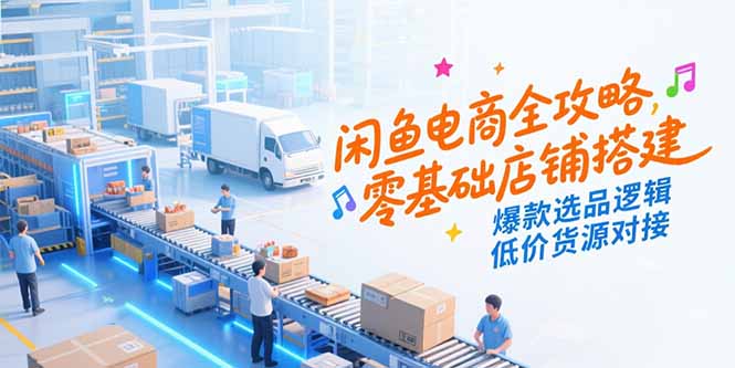 闲鱼电商全攻略，零基础店铺搭建，爆款选品逻辑，低价货源对接-柯南聊项目