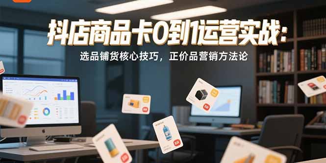 抖店商品卡0到1运营实战：选品铺货核心技巧，正价品营销方法论-柯南聊项目