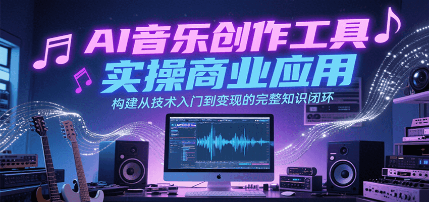 AI音乐创作工具实操商业应用，构建从技术入门到变现的完整知识闭环-柯南聊项目