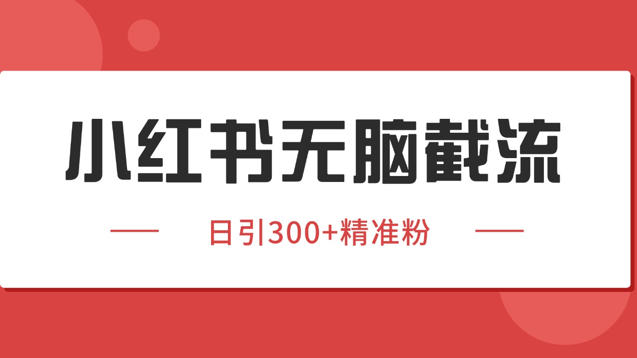小红书截流同行客源，独家野路子获客玩法 日引200+暴力获客-柯南聊项目