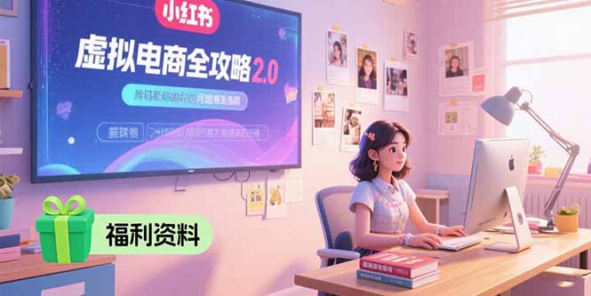 虚拟电商全攻略2.0，开店选品实操流程，账号定位、货源发布、笔记发布技巧-柯南聊项目