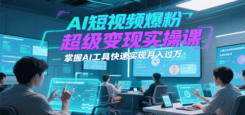 AI短视频爆粉超级变现实操课，掌握AI工具快速实现月入过万-柯南聊项目