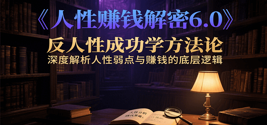 人性赚钱解密6.0，反人性成功学方法论，深度解析人性弱点与赚钱的底层逻辑-柯南聊项目