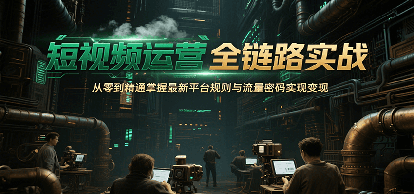 短视频运营全链路实战，从零到精通掌握最新平台规则与流量密码实现变现-柯南聊项目
