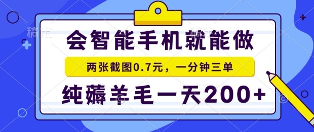 2025年零撸手机项目，二十秒一单，纯薅羊毛，一天200+做就有【揭秘】-柯南聊项目