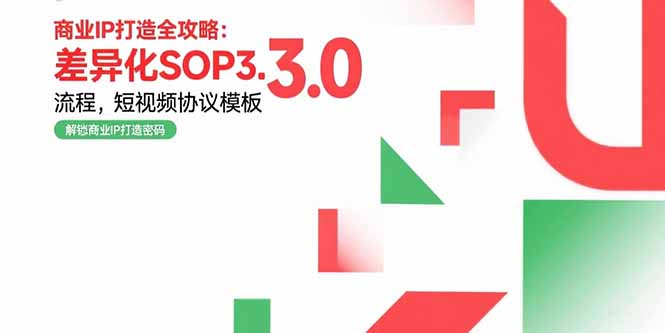 商业IP打造全攻略：差异化SOP3.0流程，短视频协议模板，婚恋项目实战案例-柯南聊项目