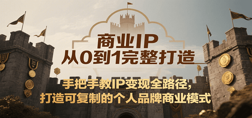 商业IP从0到1完整打造，手把手教IP变现全路径，打造可复制的个人品牌商业模式-柯南聊项目