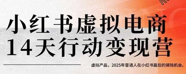 小红书虚拟电商14天变现训练营，虚拟产品，2025年普通人在小红书最后的搞钱机会-柯南聊项目