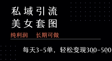 私域卖套图每天3-5单 每单利润99-2张+-柯南聊项目
