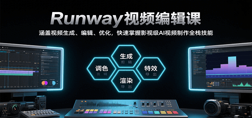 Runway视频编辑课，涵盖视频生成、编辑、优化，快速掌握影视级AI视频制作全栈技能-柯南聊项目