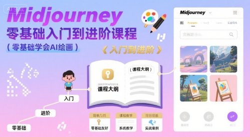 midjourney零基础入门到进阶课程，零基础学会AI绘画-柯南聊项目