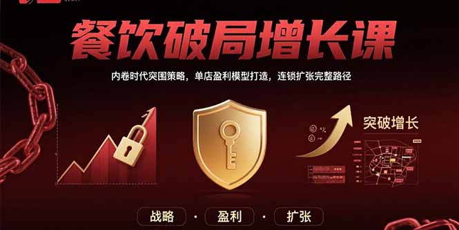 餐饮破局增长课：内卷时代突围策略，单店盈利模型打造，连锁扩张完整路径-柯南聊项目