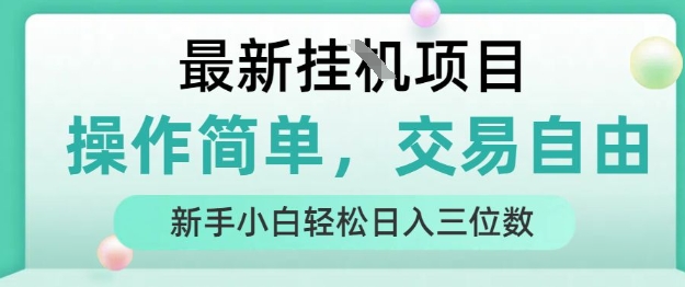 最新挂G项目，操作简单，交易自由，人人可上手，新手小白轻松日入三位数【揭秘】-柯南聊项目