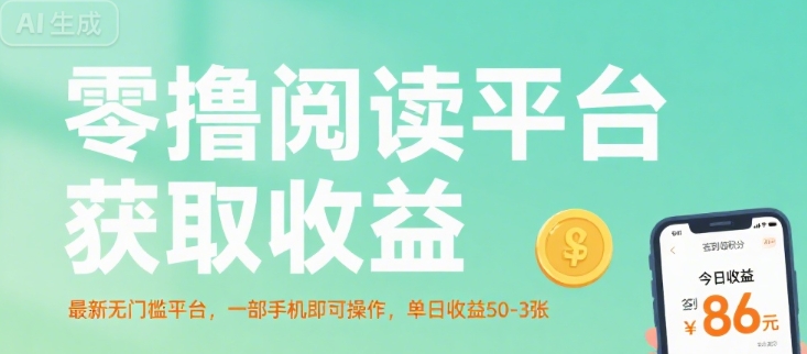 零撸阅读平台获取收益，最新无门槛平台，一部手机即可操作，单日收益50-3张【揭秘】-柯南聊项目